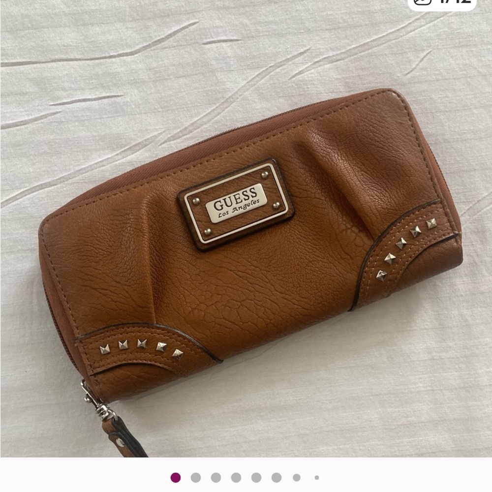Guess Insignia Tan Studded Women's Wallet Wristlet